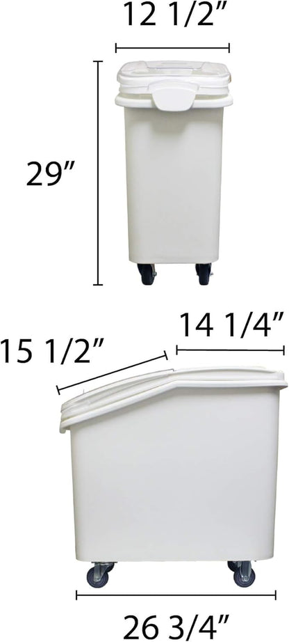 (40 Cups) Shelf Ingredient Bin White with Clear Flip Top Lid & Measuring Scoop- Stackable Plastic Kitchen Pantry Storage Bin for Dry Food Flour Sugar Kitchen Restaurant