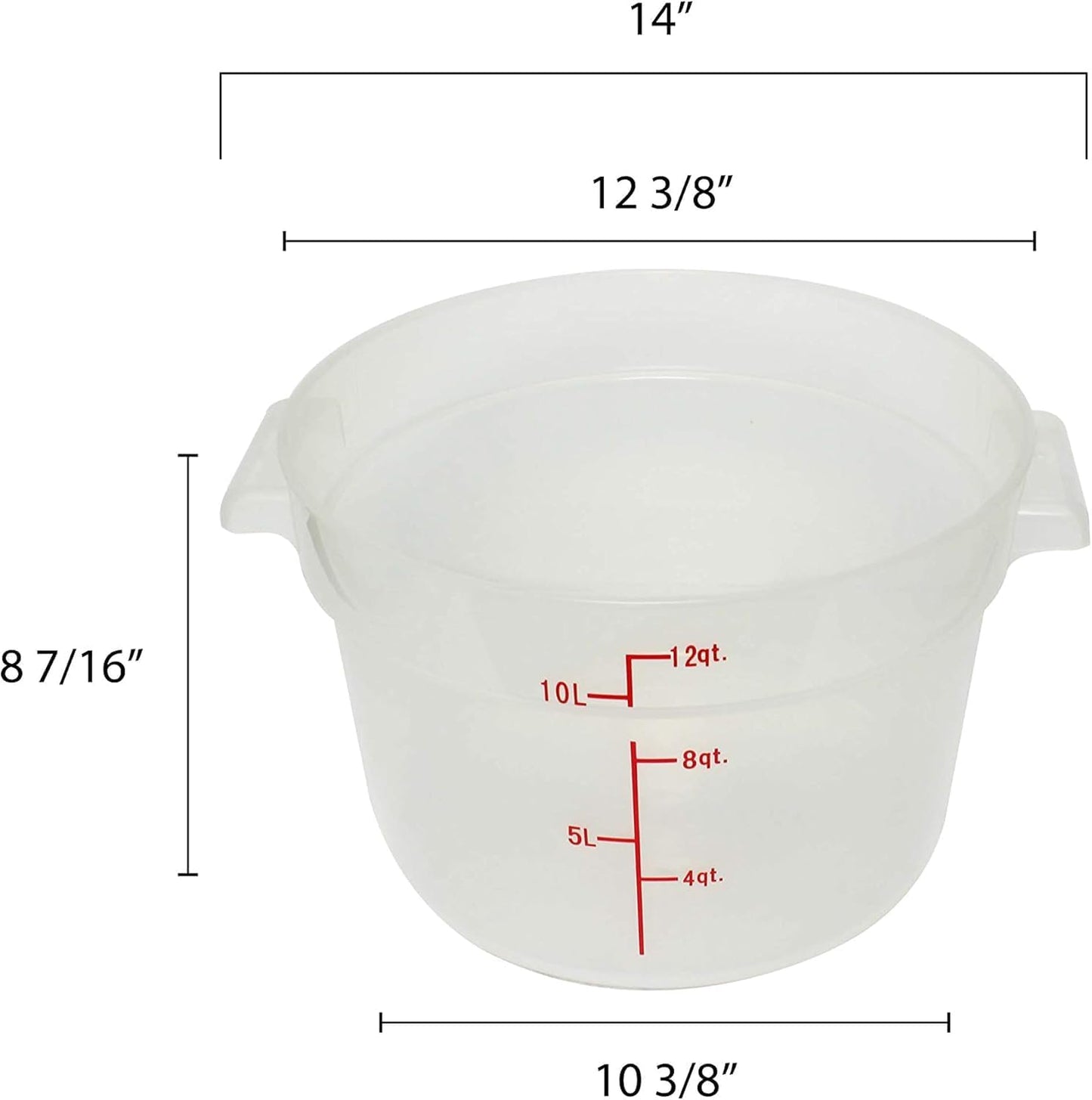 Round Food Storage Container Translucent Polypropylene- Commercial Food Storage Containers Meal Prep Containers Reusable Food Containers for Pantry Kitchen Storage Organization