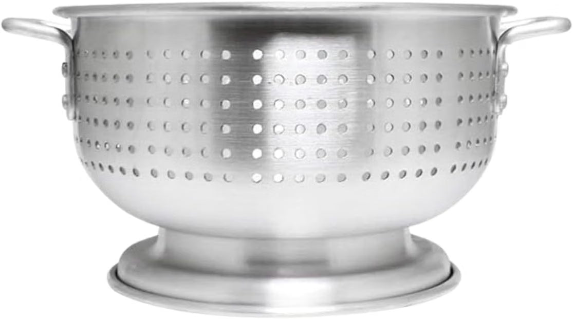 Aluminum Heavy Duty Colander with Handles and Stable Base - Pasta Spaghetti Berry Fruit Vegetable Kitchen Food Strainer Basket