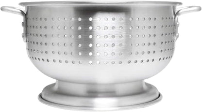 Aluminum Heavy Duty Colander with Handles and Stable Base - Pasta Spaghetti Berry Fruit Vegetable Kitchen Food Strainer Basket