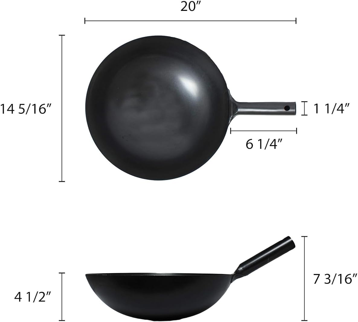 Commercial Grade Japanese Wok Steel Pan- Traditional Japanese Cookware Wok Stir Fry Pans Traditional Woks Grilling Frying Steaming For Authentic Asian Food