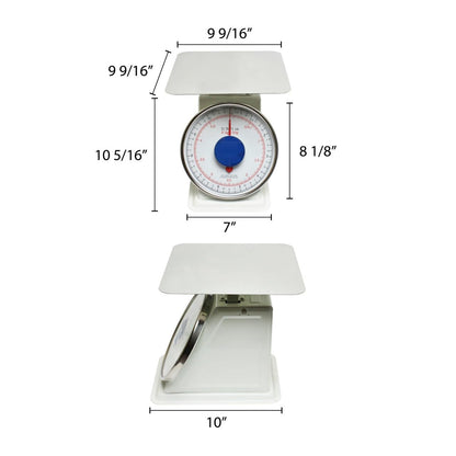 Mechanical Kitchen Flat Platform Weighing Food Scale- Heavy Duty Portion Control Mechanical Kitchen and Food Scale Industrial Dial Scale for Kitchens and Restaurants
