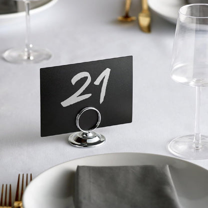 2-1/4" Ring Style Table Sign Menu Holder Steel Wire Ring Nickel-Plated Base Set of 12- Table Number Holder Display Table Card Holders Stand for Centerpieces Reception Party Birthday