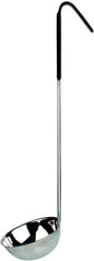 Stainless Steel Ladle with Hooked Handle - Best Kitchen Accessories for Stirring Portioning and Serving Soups Chili and Stew in Restaurants and at Home
