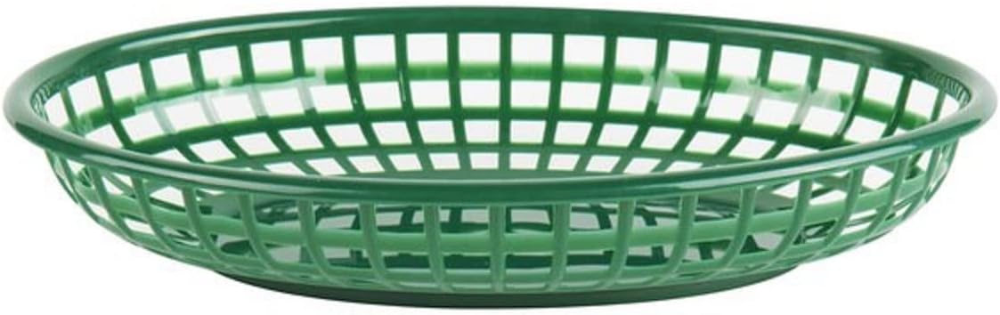 Fast Food Basket Plastic Set of 12- Fry Fast Food Reusable Foodservice Restaurant Diner Tray Plates Restaurant Deli Serving Chicken Burgers Sandwiches & Fries