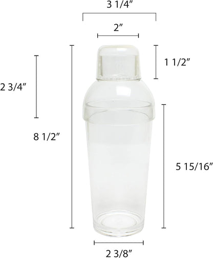 16 oz Cocktail Shaker Shot Shaker Polycarbonate 3-piece Set - Essential Bar Tools For Drink Making Drink Mixer Bartending Bar Tool Drinks Mixer Hand Shaker Cup
