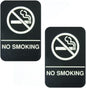 6" x 9" No Smoking Sign with Braille Easy Peel Self-Adhesive White on Black Color Set of 2- Waterproof Self Adhesive Store Signs Indoor/Outdoor Warning Marker Home Business Use