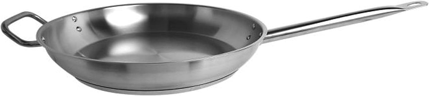 Stainless Steel Frying Pan with Encapsulated Base and Welded Hollow Handle - Skillet Fry Pan Cookware Egg Pans Omelet Pans Heavy-Duty Oven Safe Induction Ready