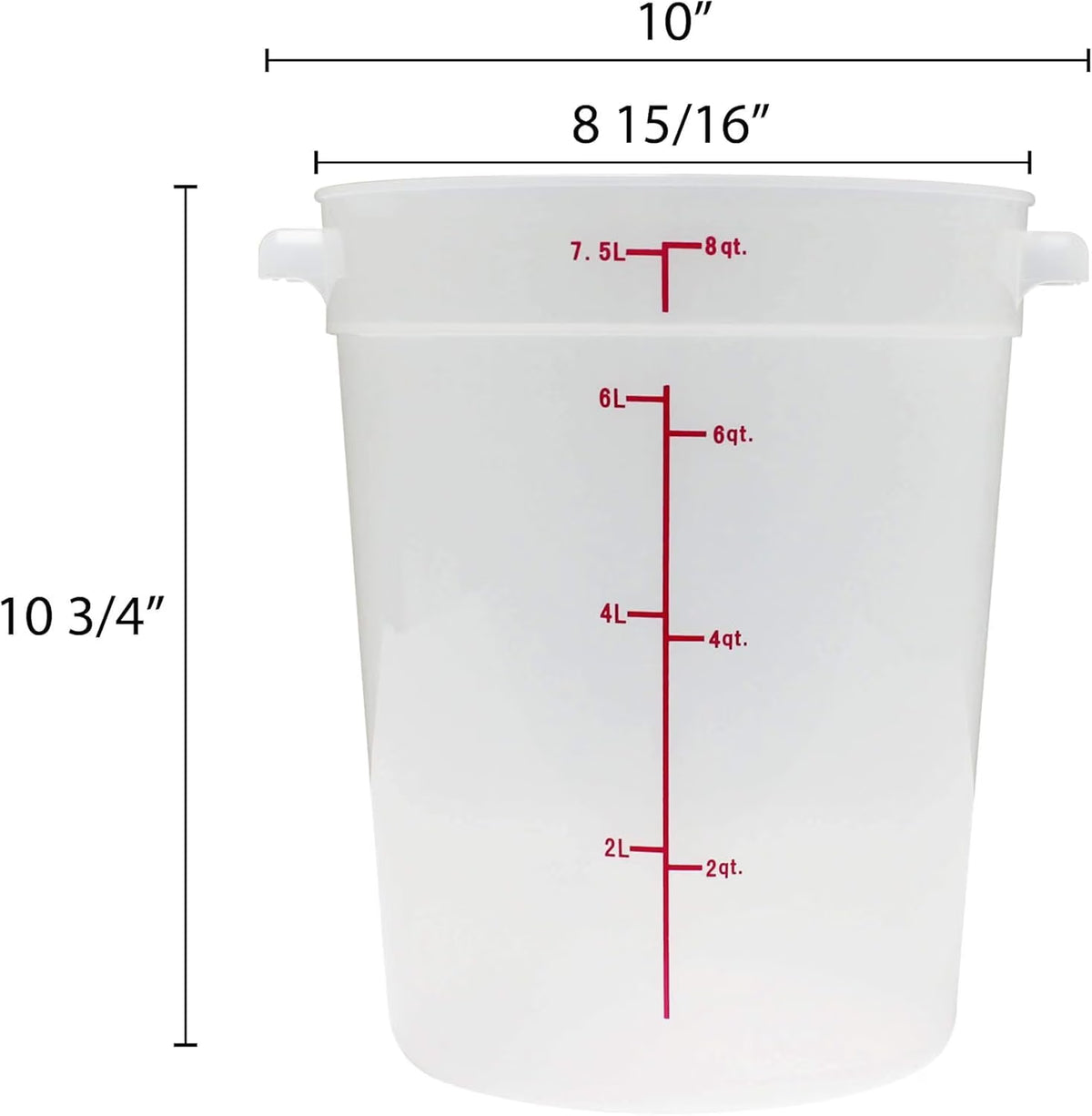 Round Food Storage Container Translucent Polypropylene- Commercial Food Storage Containers Meal Prep Containers Reusable Food Containers for Pantry Kitchen Storage Organization