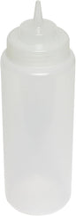 Set of 12 Squeeze Condiment Wide Mouth Dispensing Bottles 32 oz Clear- Plastic Squeeze Bottle For Sauces Spreads Ketchup Mustard Mayo