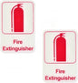 6" x 9" Fire Extinguisher Sign with Easy Peel Self-Adhesive Red on White Color Set of 2- Waterproof Self Adhesive Store Signs Indoor/Outdoor Warning Marker Home Business Use