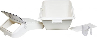 (40 Cups) Shelf Ingredient Bin White with Clear Flip Top Lid & Measuring Scoop- Stackable Plastic Kitchen Pantry Storage Bin for Dry Food Flour Sugar Kitchen Restaurant