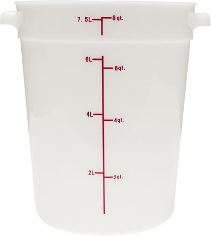 Round Food Storage Container Polypropylene - Commercial Food Storage Containers Meal Prep Containers Reusable Food Containers for Pantry Kitchen Storage Organization