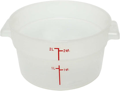 Round Food Storage Container Translucent Polypropylene- Commercial Food Storage Containers Meal Prep Containers Reusable Food Containers for Pantry Kitchen Storage Organization