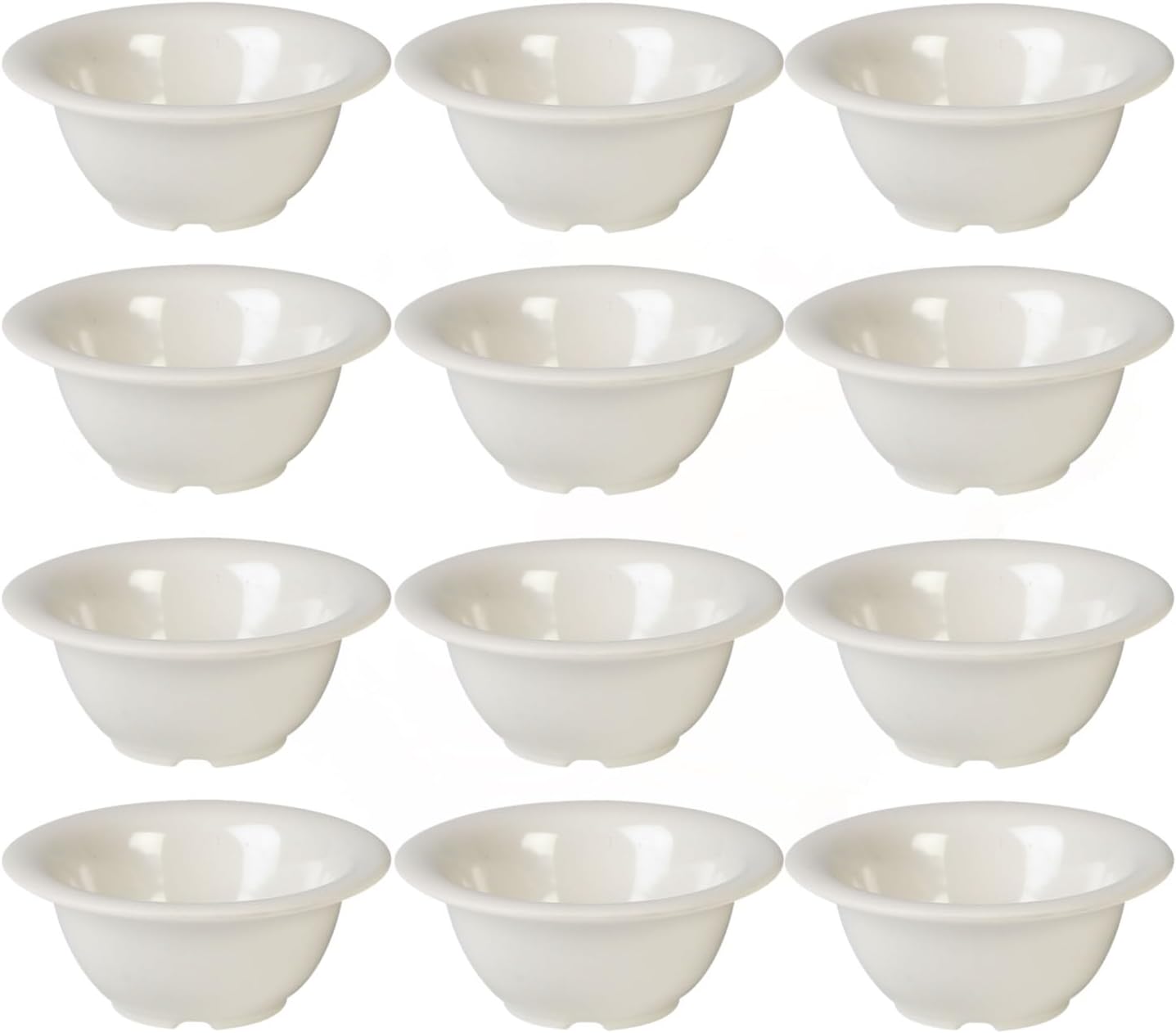 Soup Bowl Melamine Set of 12- Dishwasher Safe Break-Resistant Reusable Bowls Serving Soup Bowl Broth Cups Soup Bowls Ice Cream Dipping Sauce