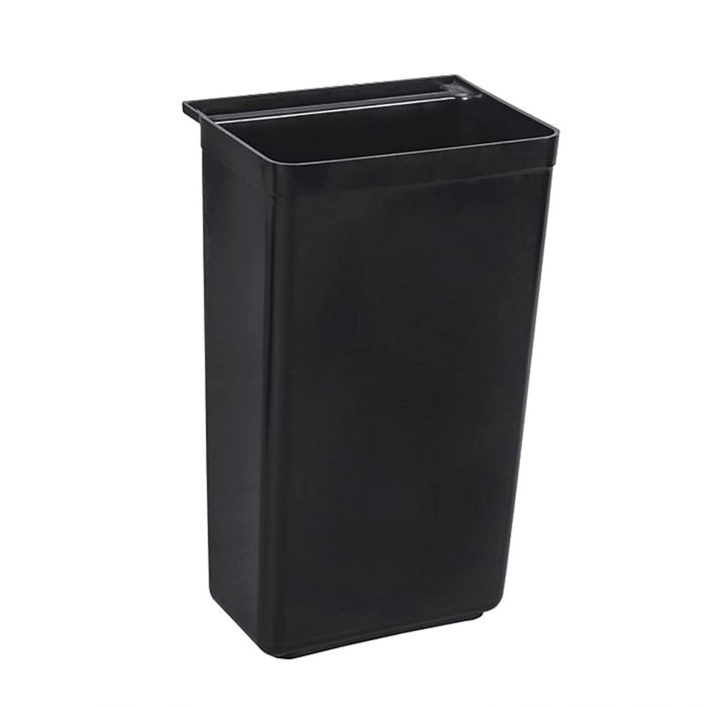 Refuse Bin for Utility/Bussing Cart 13" x 9-1/14" x 22" Black Color- Wastebasket Trash Can Plastic Restaurant Tub Fits Rolling Utility Cart Attachable