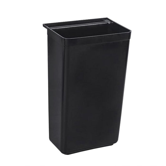 Refuse Bin for Utility/Bussing Cart 13" x 9-1/14" x 22" Black Color- Wastebasket Trash Can Plastic Restaurant Tub Fits Rolling Utility Cart Attachable