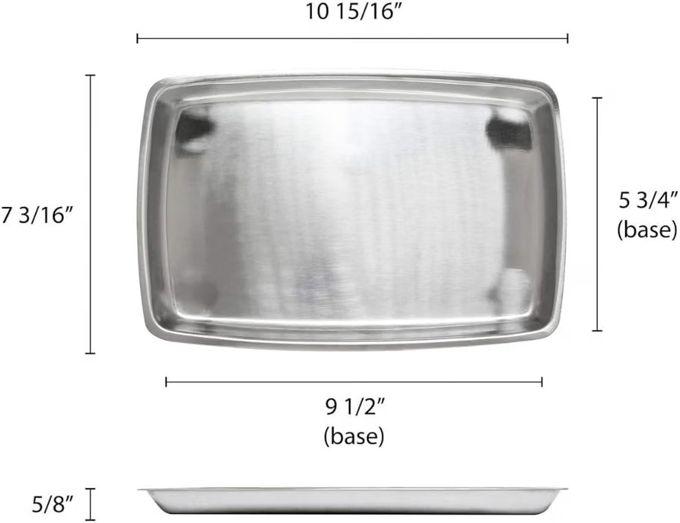 11" x 7-1/5" Rectangular Stainless Steel Sizzling Platter - Sizzler Platter Serving Platter Large Sizzling Platter Serving Tray Perfect for Meats Steak Fish And Vegetables