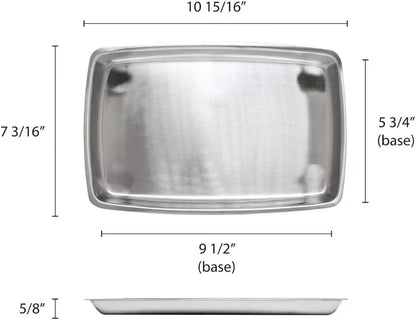 11" x 7-1/5" Rectangular Stainless Steel Sizzling Platter - Sizzler Platter Serving Platter Large Sizzling Platter Serving Tray Perfect for Meats Steak Fish And Vegetables
