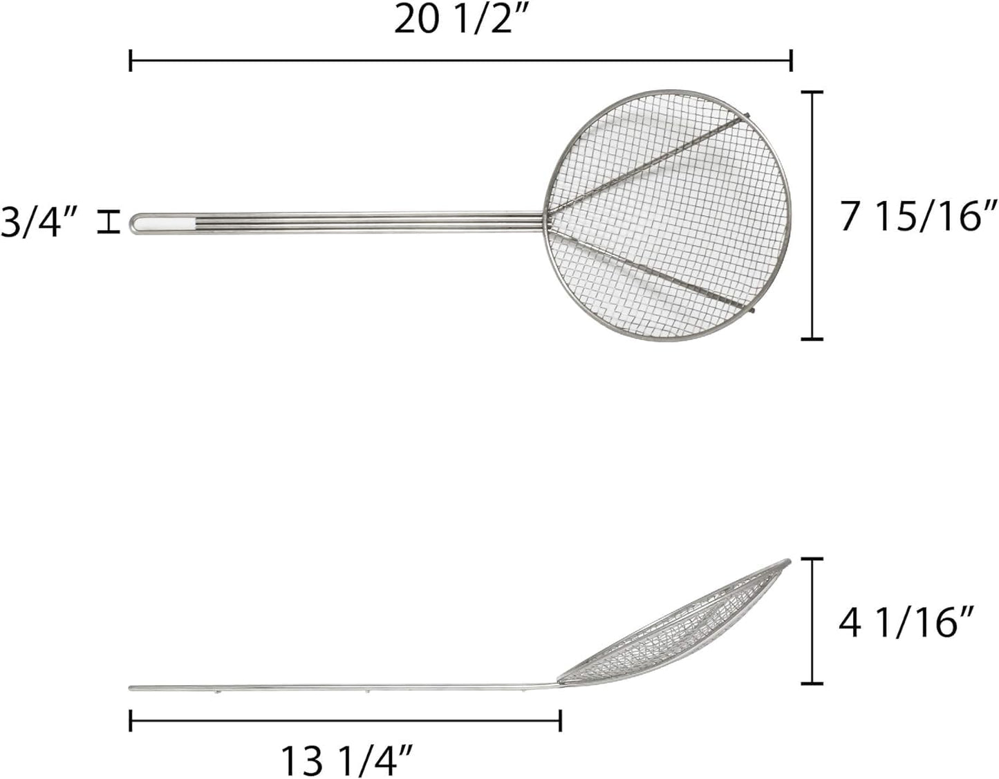Round Wire Skimmer Nickel Plated- Mesh Strainer Skimmer Kitchen Utensil Food Strainer Skimmer Spoon for Cooking Sieve Sifters Rice Quinoa Pasta Fruits Vegetables