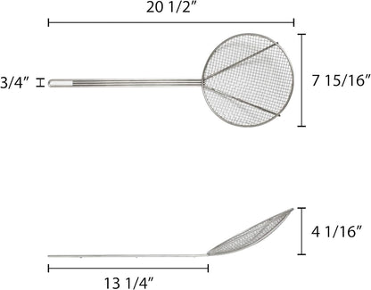 Round Wire Skimmer Nickel Plated- Mesh Strainer Skimmer Kitchen Utensil Food Strainer Skimmer Spoon for Cooking Sieve Sifters Rice Quinoa Pasta Fruits Vegetables