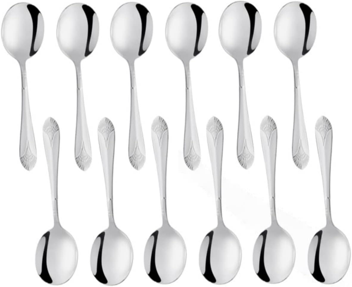 Elizabeth Stainless Steel Set of 12- Stainless Steel Silverware Flatware Cutlery Kitchen Tableware Set for Home and Restaurant