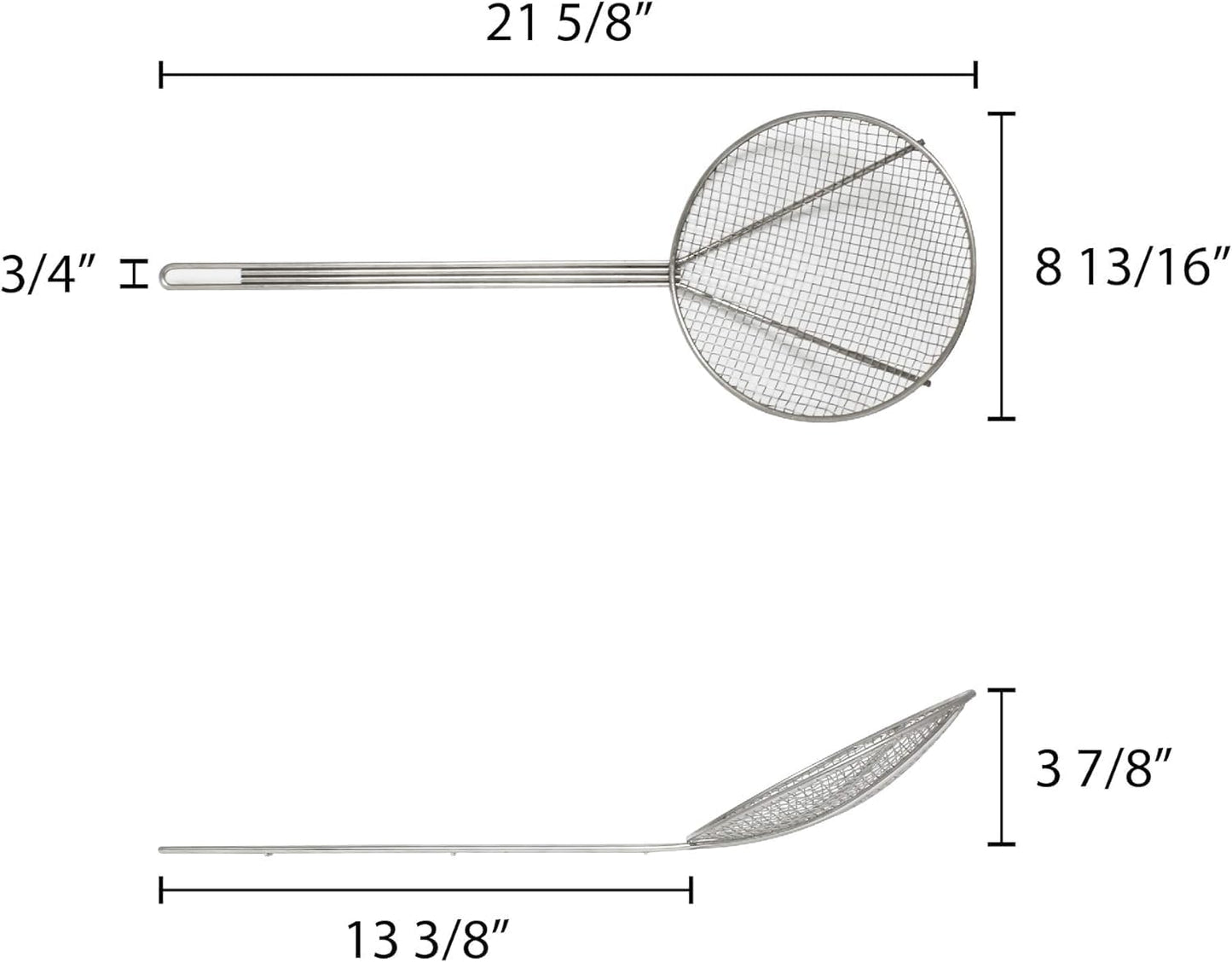 Round Wire Skimmer Nickel Plated- Mesh Strainer Skimmer Kitchen Utensil Food Strainer Skimmer Spoon for Cooking Sieve Sifters Rice Quinoa Pasta Fruits Vegetables