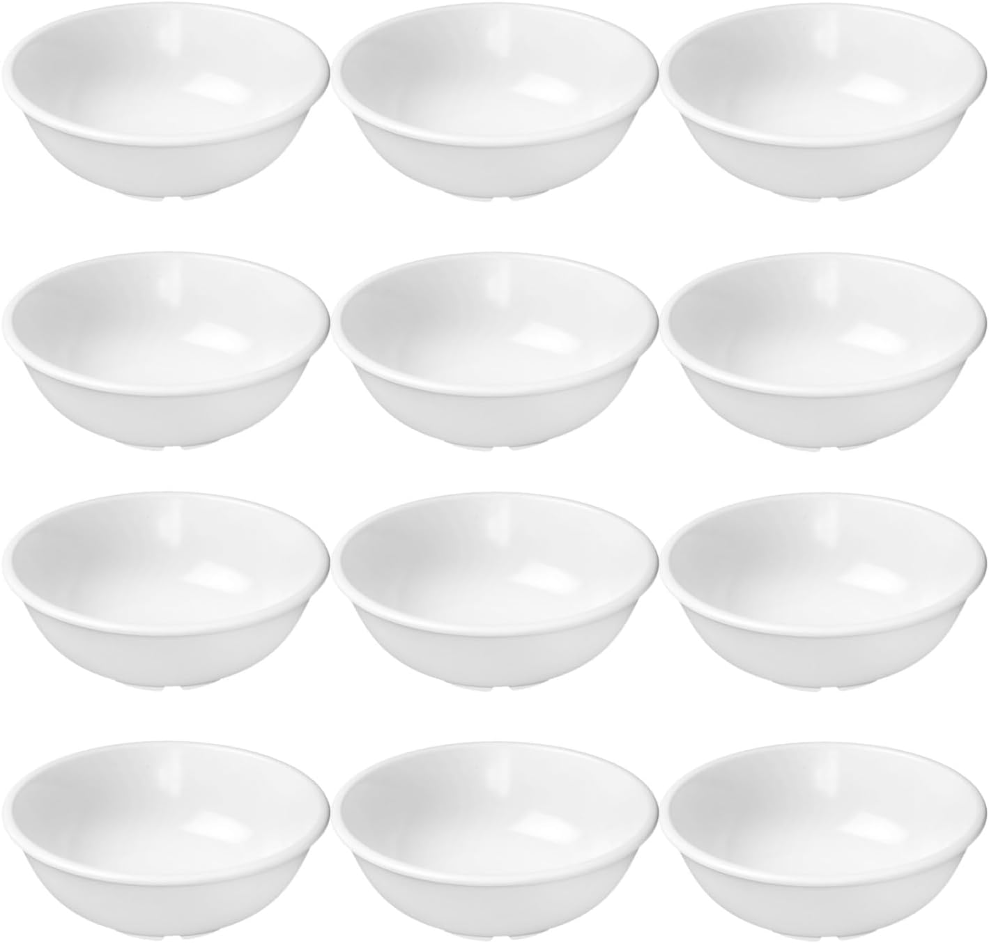 Salad Bowls Melamine Set of 12- Dishwasher Safe Break-Resistant Reusable Bowls Serving Bowl Soup Bowls for Fruits Salad Kitchen Restaurants