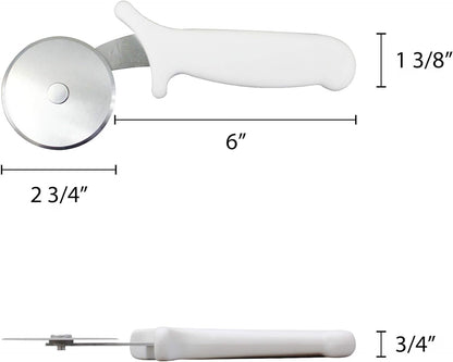 Stainless Steel Blade Pizza Cutter with White Plastic Handle- Pizza Cutter Wheel Stainless Steel Sharp Blade For Cutting Through Slice Thick or Thin Pizzas Pie Crust and Pastries