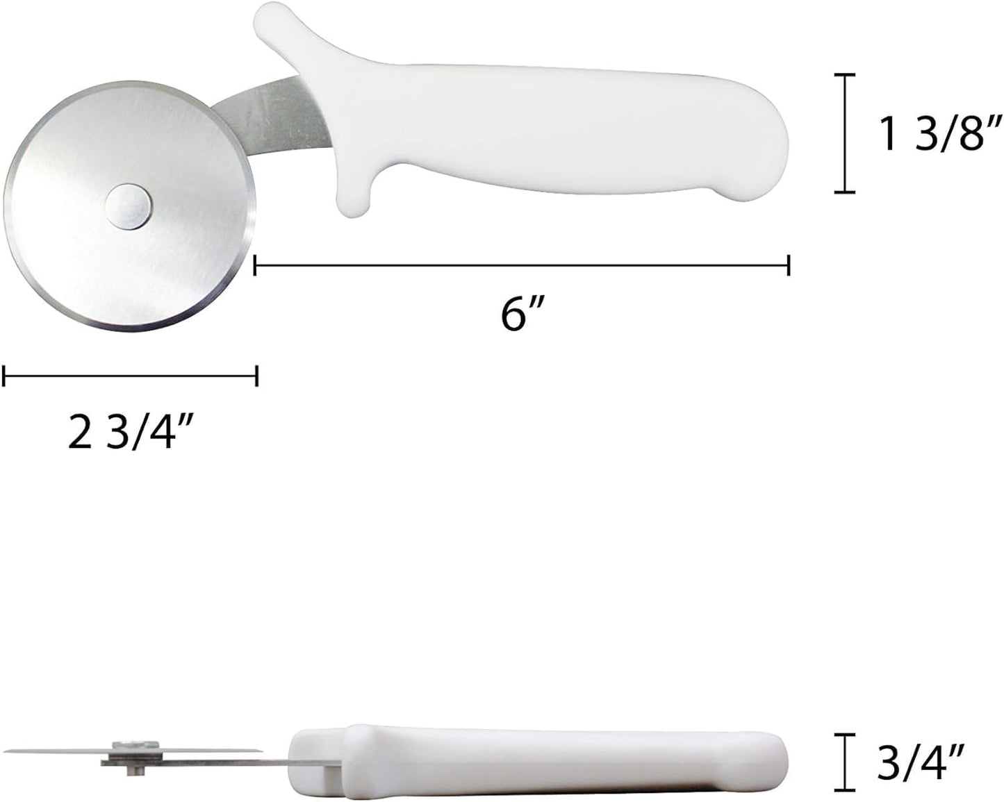 Stainless Steel Blade Pizza Cutter with White Plastic Handle- Pizza Cutter Wheel Stainless Steel Sharp Blade For Cutting Through Slice Thick or Thin Pizzas Pie Crust and Pastries