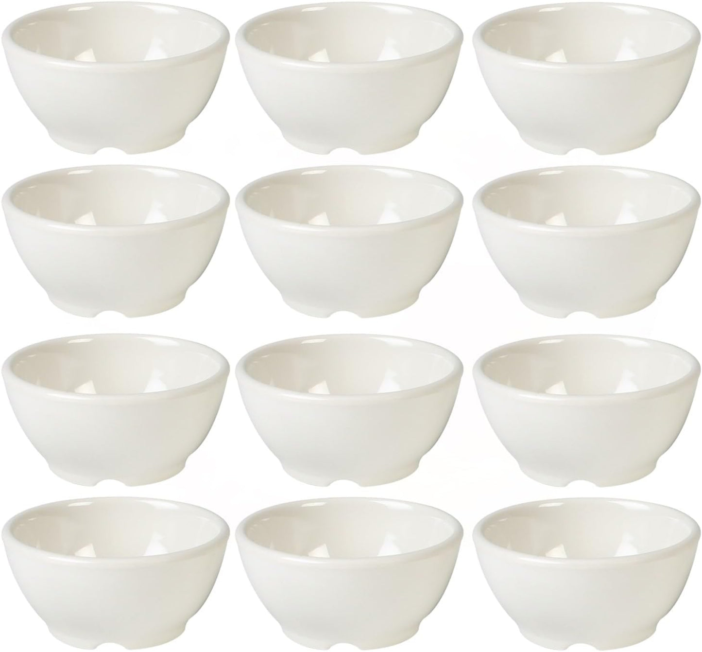 10 oz Soup Bowl Melamine Set of 12- Break-Resistant Dishwasher Safe Reusable Bowls Serving Soup Bowl Broth Cups Soup Bowls Ice Cream Dipping Sauce