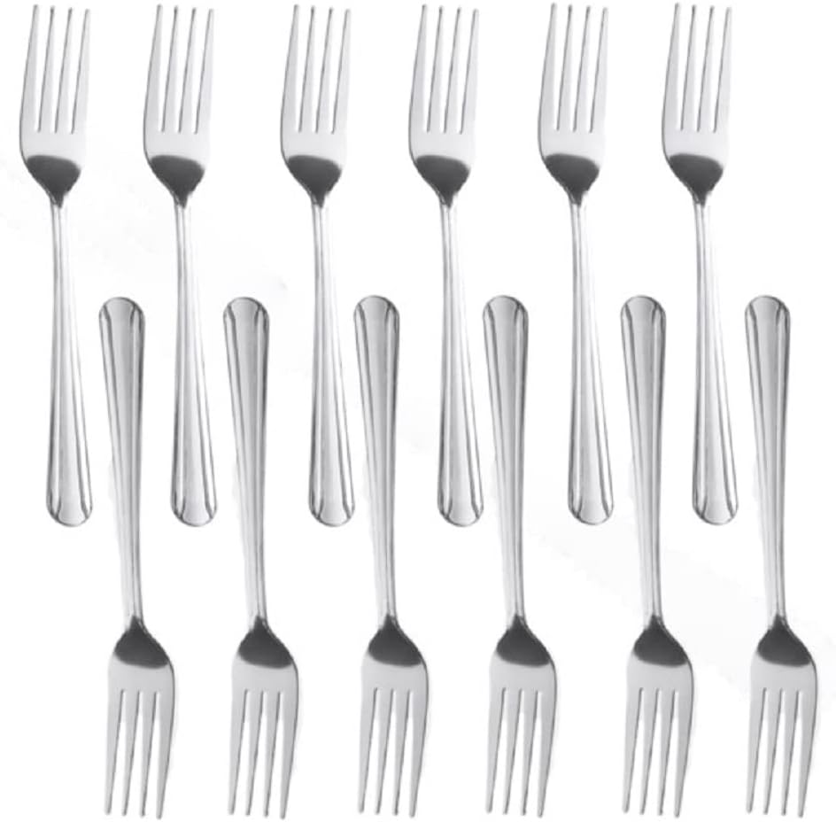 Domilion Stainless Steel Set of 12- Stainless Steel Flatware Silverware Cutlery Kitchen Tableware Set for Home Restaurant for Stirring Coffee Dessert Ice Cream Cappuccino