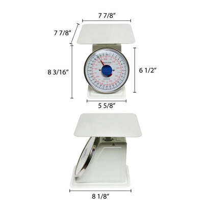 Mechanical Kitchen Flat Platform Weighing Food Scale- Heavy Duty Portion Control Mechanical Kitchen and Food Scale Industrial Dial Scale for Kitchens and Restaurants