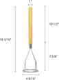 Round Potato Masher Iron Plated with Wooden Handle-Professional Integrated Masher Kitchen Tool & Food Masher/Potato Smasher Perfect for Bean Vegetable Fruits Avocado and Meat