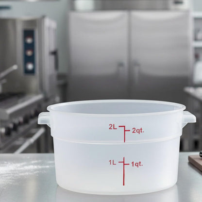 Round Food Storage Container Translucent Polypropylene- Commercial Food Storage Containers Meal Prep Containers Reusable Food Containers for Pantry Kitchen Storage Organization