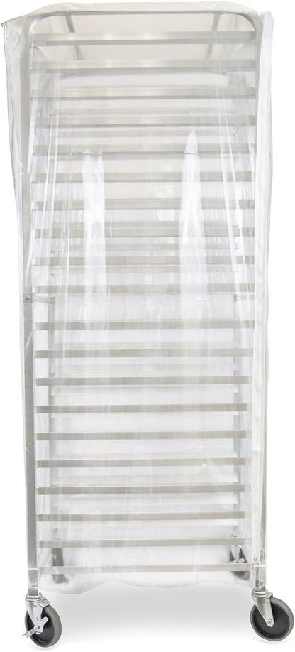 Durable Clear Plastic Cover for 20 Tier Bun Pan Sheet Rack 28 x 23 x 61 - Heavy Duty Plastic Sheet Pan Rack Cover with Zippers Sheet Pan Rack Cover for Home Kitchen Restaurant Bakery