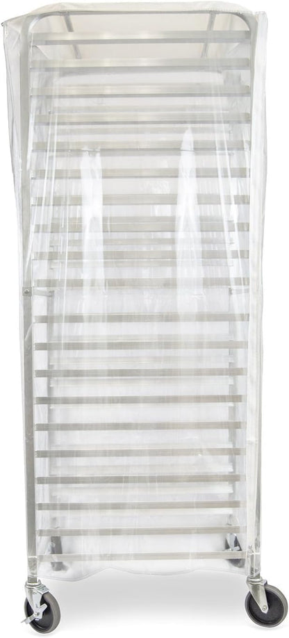 Durable Clear Plastic Cover for 20 Tier Bun Pan Sheet Rack 28 x 23 x 61 - Heavy Duty Plastic Sheet Pan Rack Cover with Zippers Sheet Pan Rack Cover for Home Kitchen Restaurant Bakery