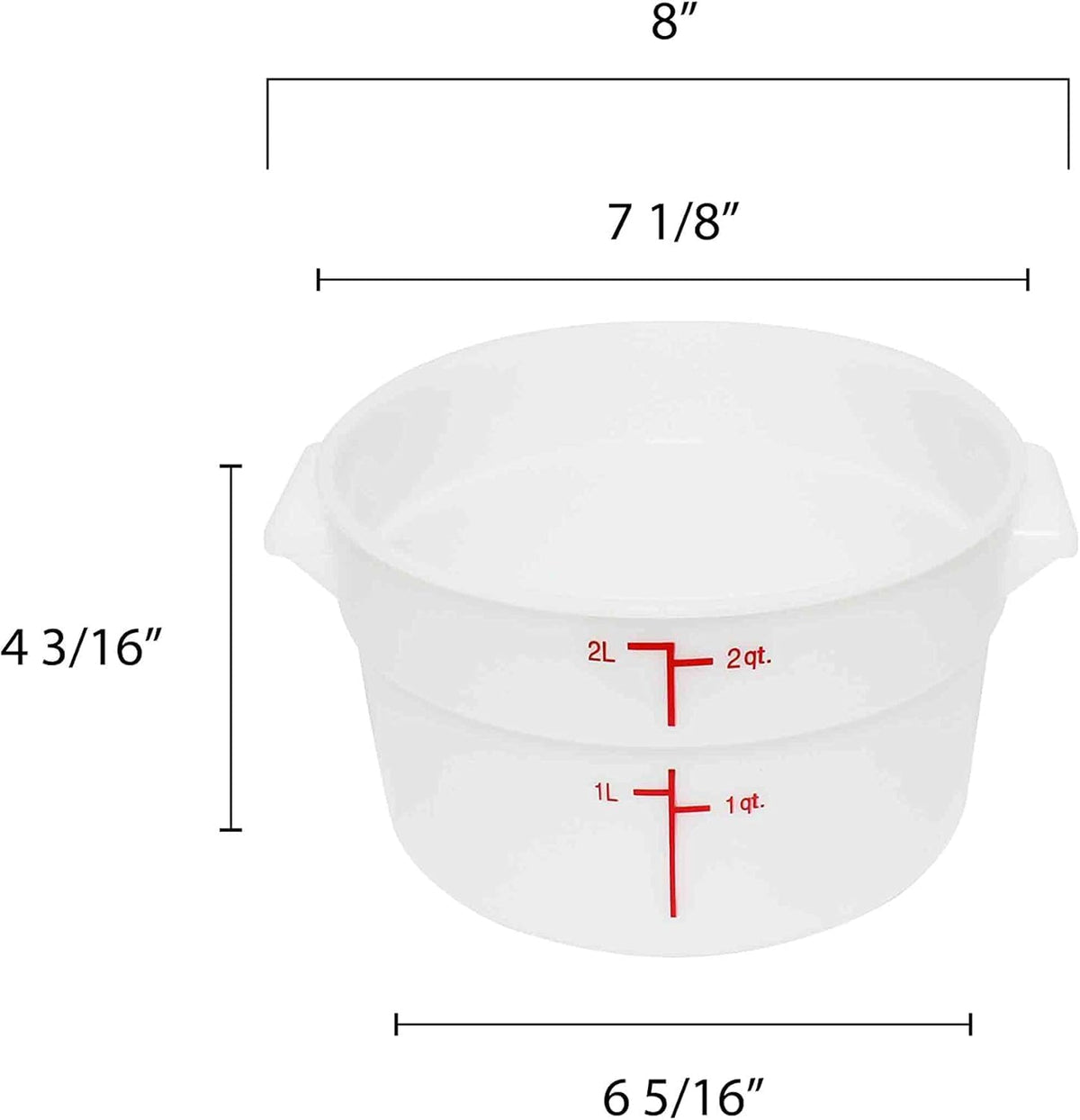 Round Food Storage Container Polypropylene - Commercial Food Storage Containers Meal Prep Containers Reusable Food Containers for Pantry Kitchen Storage Organization