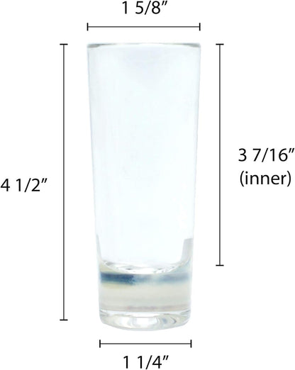 Straight Round Shot Glass Polycarbonate with Heavy Base Clear Color Set of 2- Liquor Plastic Drinking Glass Clear Shot Glass Tequila Shots for Whiskey Tequila Vodka Espresso