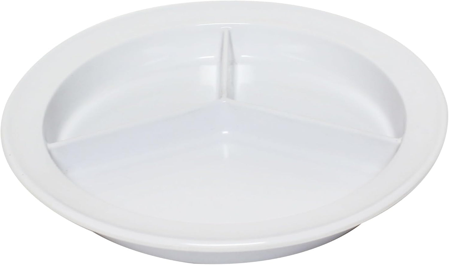 3 Compartment Deep Serving Plate Melamine Set of 12- Dishwasher Safe Break-Resistant Serving Platter Dinner Plates Portion Plates for Dinner Home Kitchen Restaurants