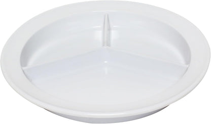 3 Compartment Deep Serving Plate Melamine Set of 12- Dishwasher Safe Break-Resistant Serving Platter Dinner Plates Portion Plates for Dinner Home Kitchen Restaurants
