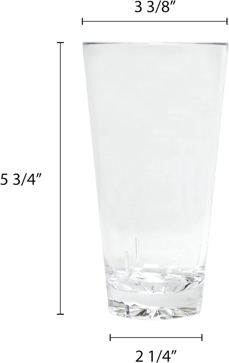 Mixing Glass Polycarbonate with Starburst Heavy Base Clear Color Comes in each- Beverage Plastic Drinking Glass Shatterproof Drinking Cup Reusable Drinking Tumbler Plastic