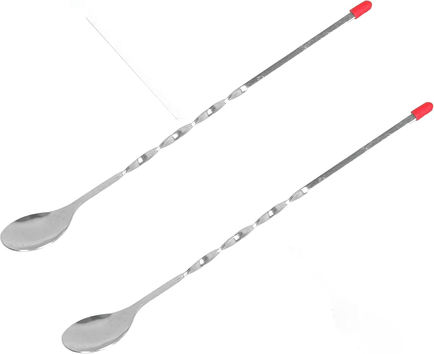 11" Stainless Steel Cocktail Bar Mixing Spoons Set of 2- Long Stirring Spoons Mixing Spoons Bar Spoon Spiral Pattern Cocktail Mixing Stirrers for Drink Bar Cocktail Shaker Spoon