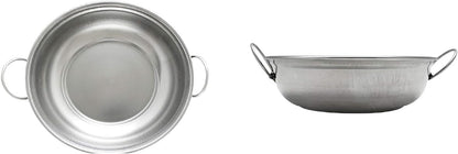 Stainless Steel Round Wok Chafer Body with Lid- Round Chafing Dish Chaffing Servers with Cover Food Warmer for Home Restaurant Parties Buffets