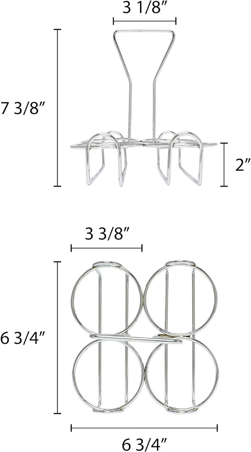 Condiment Jar Holder Iron Plated Hole Size: 3-3/8" Diameter - Condiment Rack Holder Table Caddy Tabletop Seasoning Spice Organizer for Home and Restaurant
