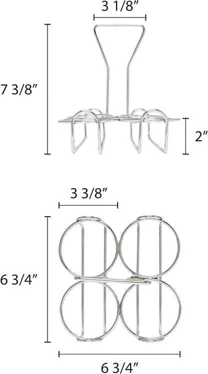 Condiment Jar Holder Iron Plated Hole Size: 3-3/8" Diameter - Condiment Rack Holder Table Caddy Tabletop Seasoning Spice Organizer for Home and Restaurant