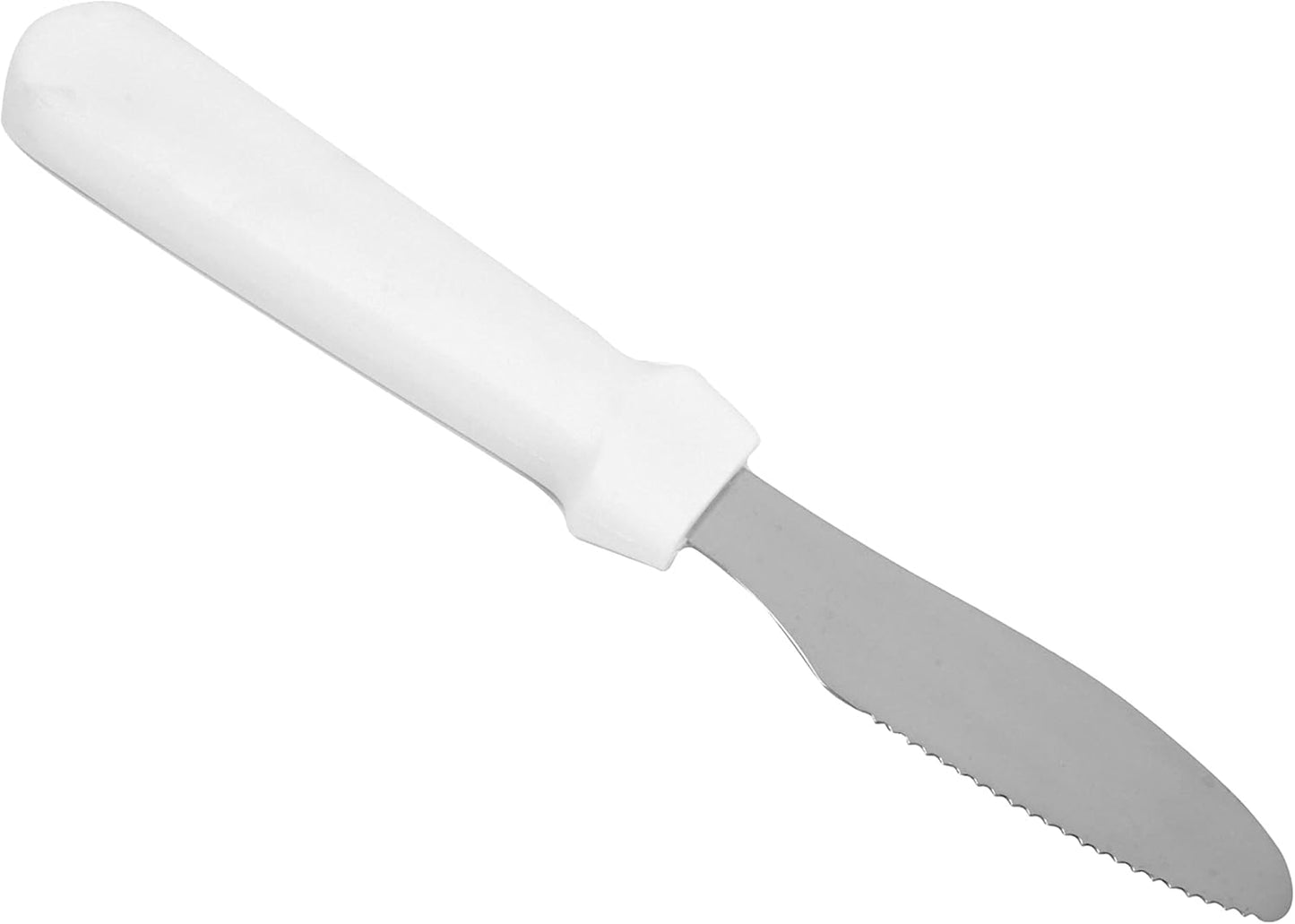 9-1/2" Sandwich Spreader Stainless Steel with White Plastic Handle Set of 2- Kitchen Tools Butter Spreader Sandwich Cream Cheese Condiment Knives for Appetizer Condiments