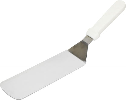 Flexible Solid Turner Stainless Steel with Plastic Handle- Burger Turner Scraper Turner Spatula for BBQ Grill Flat Top Griddle Kitchen Griddle Accessories