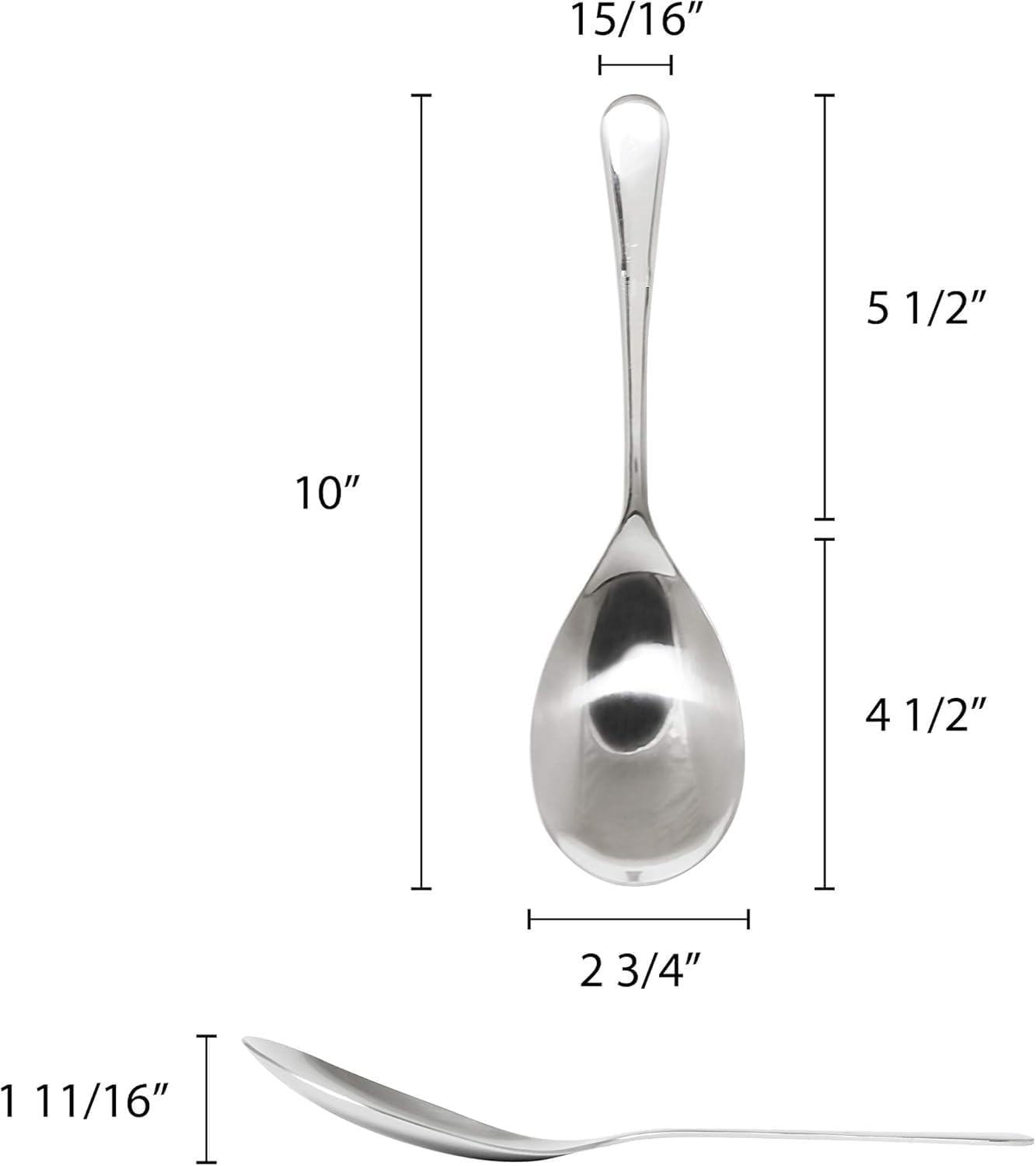 Stainless Steel Multi Serving Spoon 2.5mm Thickness- Buffet Serving Spoon Large Serving Spoon Solid Spoons Hostess Serving Utensils for Catering Buffet Party Kitchen Restaurant