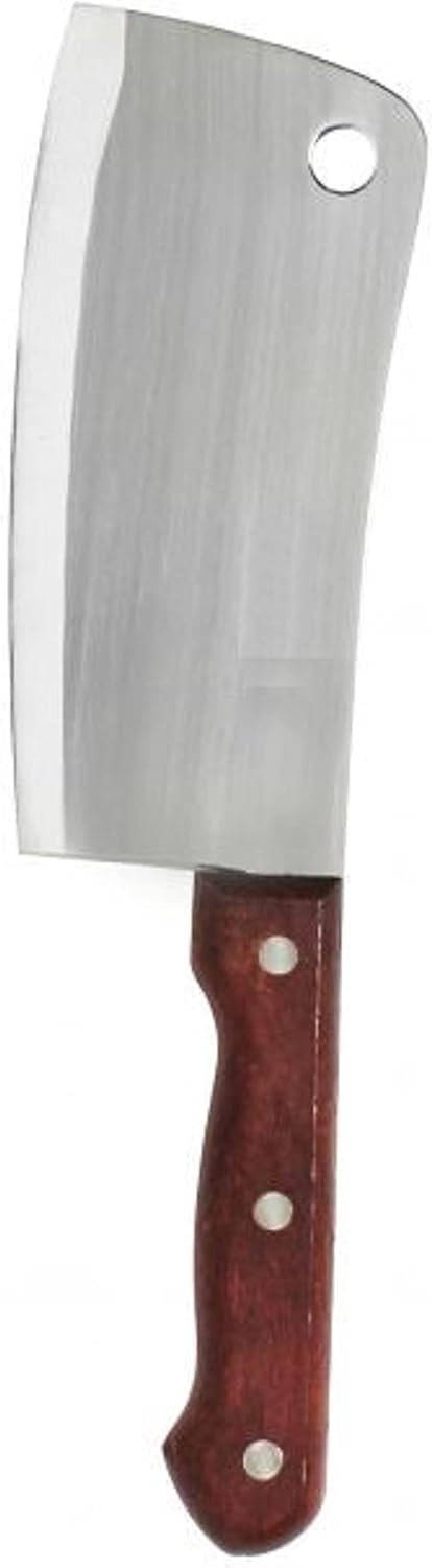 6" Stainless Steel Asian Cleaver with Riveted Wood Handle- Kitchen Cleaver Chef Knife Cleaver Kitchen Knife Chopper Butcher Knife Meat Cleaver Knife for Home Kitchen and Restaurant